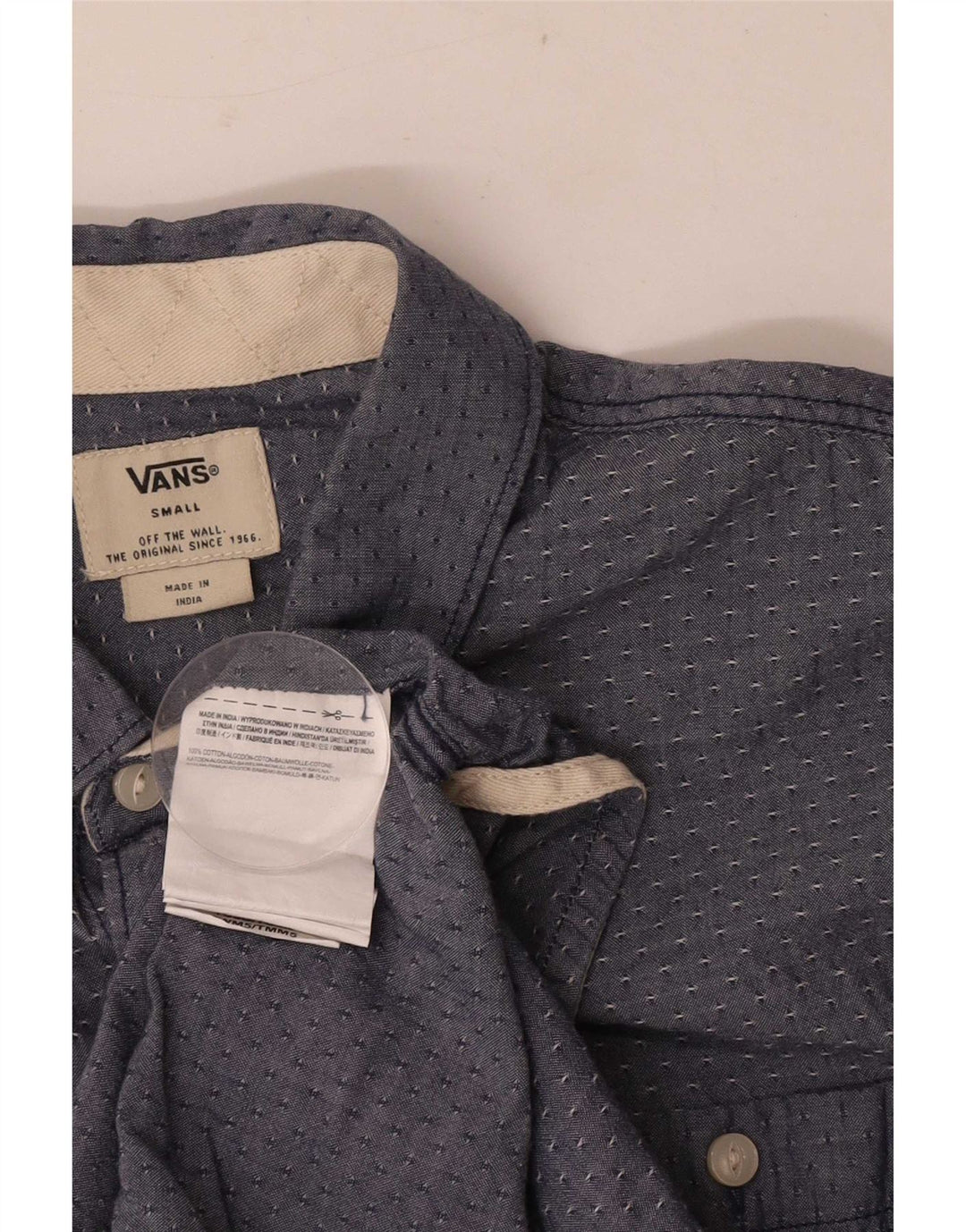 Męska koszula Vans z krótkim rękawem o regularnym kroju, mała, niebieska, bawełniana w cętki