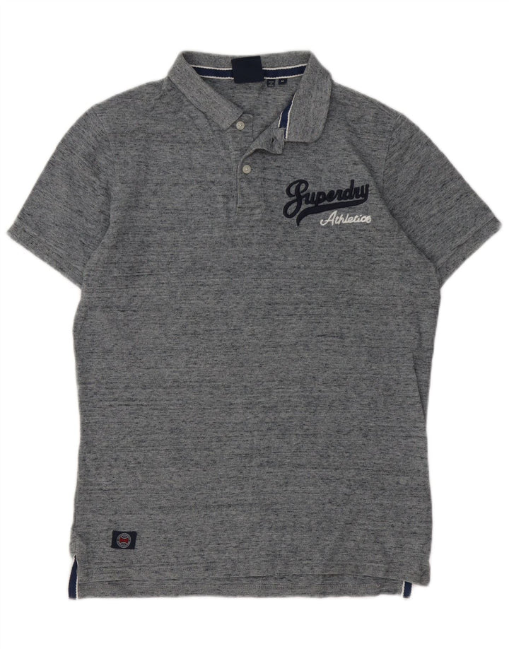 Męska koszulka polo Superdry z grafiką, średnia szara bawełna w cętki
