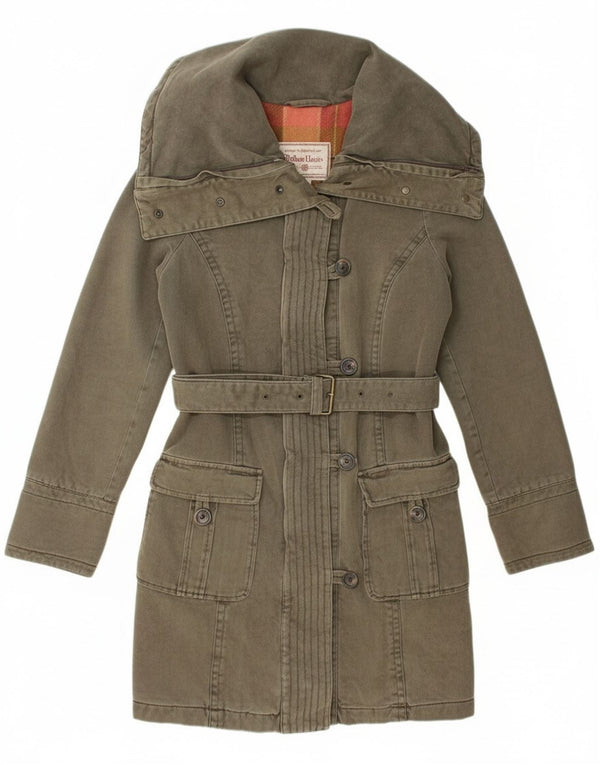 Marlboro Classics Damski płaszcz wiatrówkowy UK 12 Średni zielony bawełniany