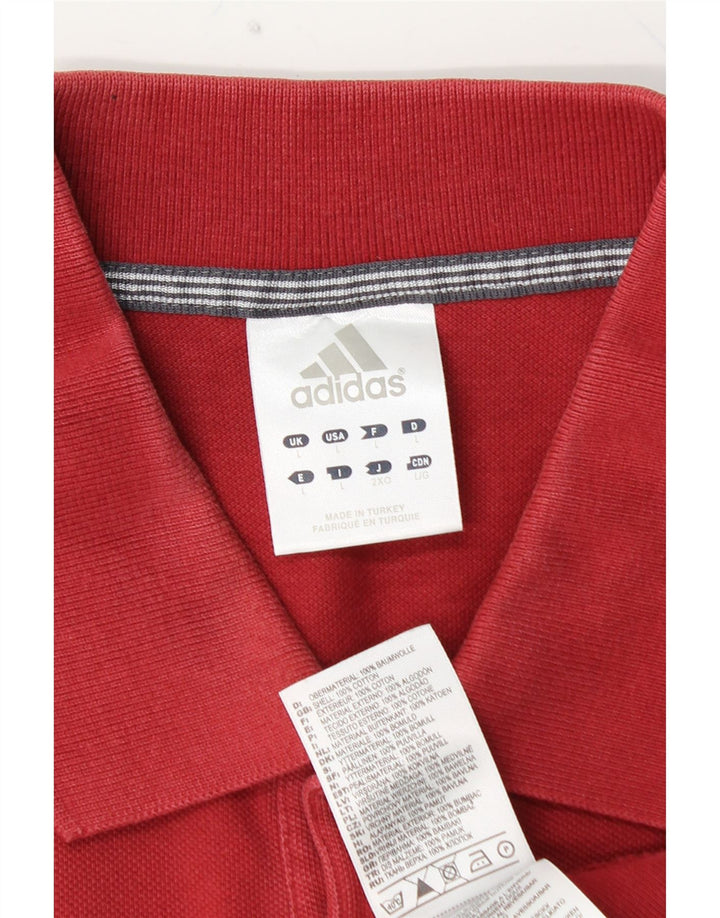 Męska koszulka polo ADIDAS, duża, czerwona, bawełniana