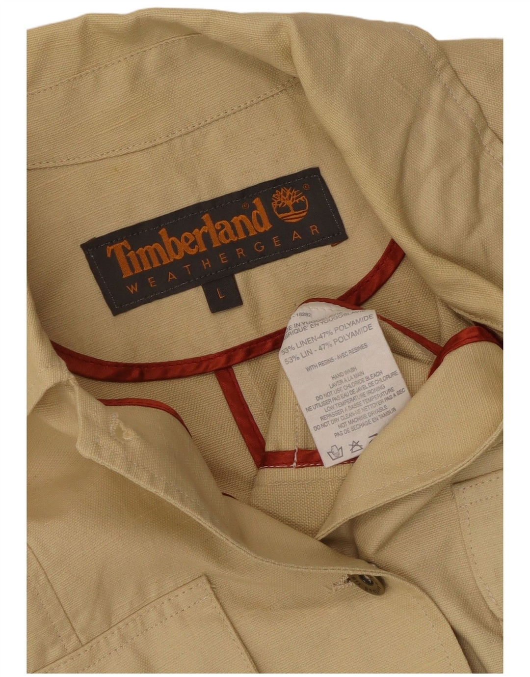Kurtka damska Timberland Utility UK 14, duża, beżowa, lniana