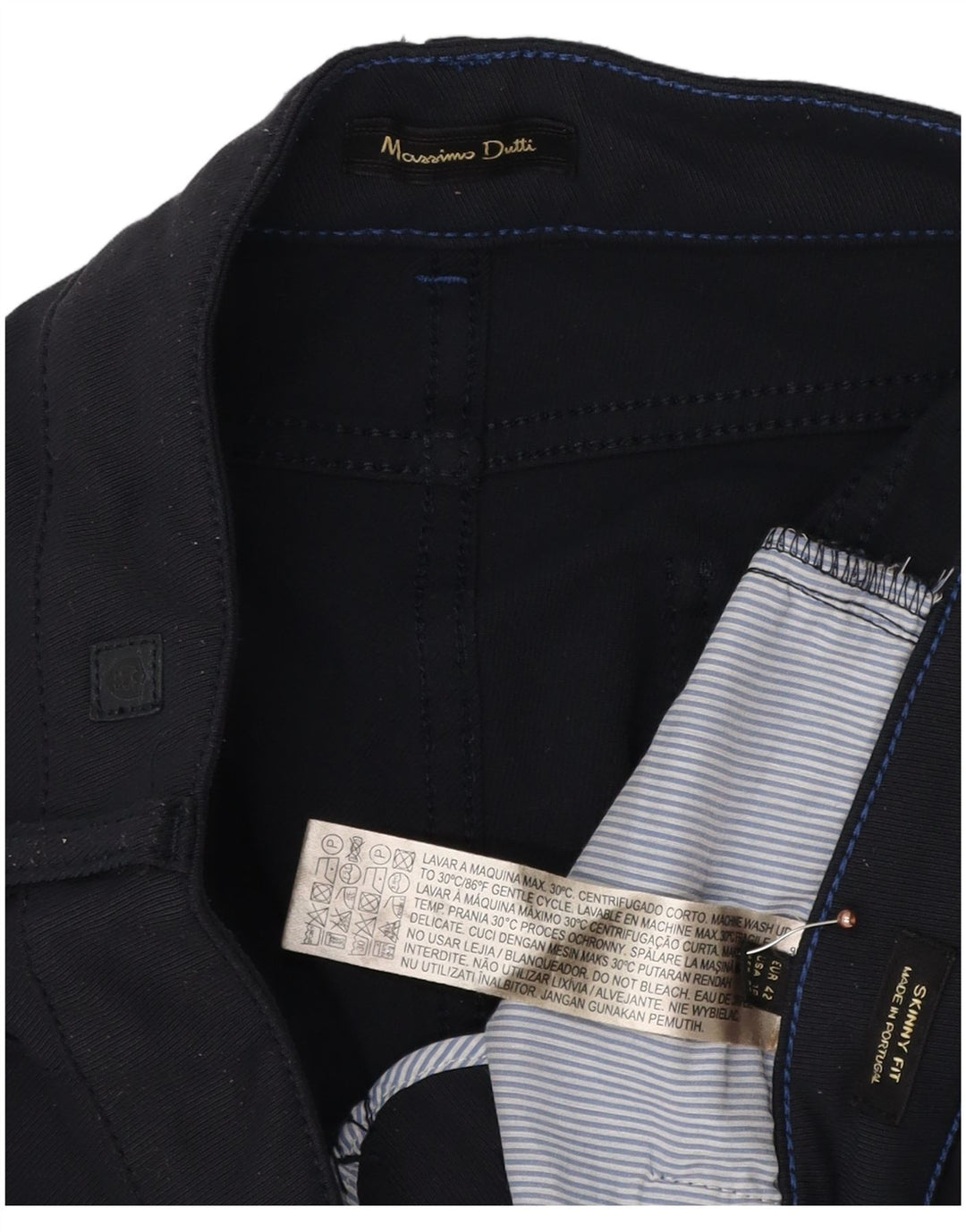 Spodnie damskie MASSIMO DUTTI Crop EU 42 Large W32 L26 Granatowe