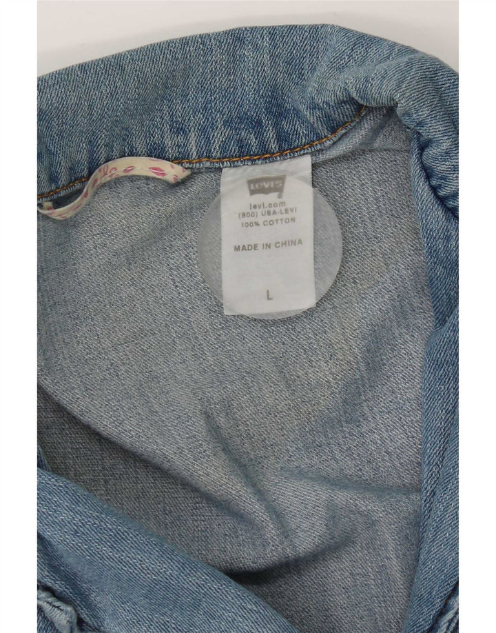 Damska marynarka dżinsowa Levi's zapinana na 3 guziki UK 16, duża niebieska bawełna