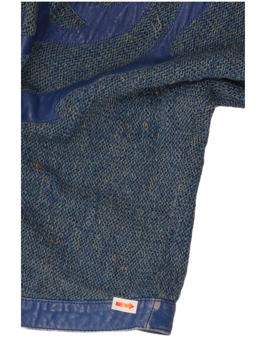 Sweter damski VINTAGE Graphic Cardigan UK 16, duży, niebieski nakrapiany