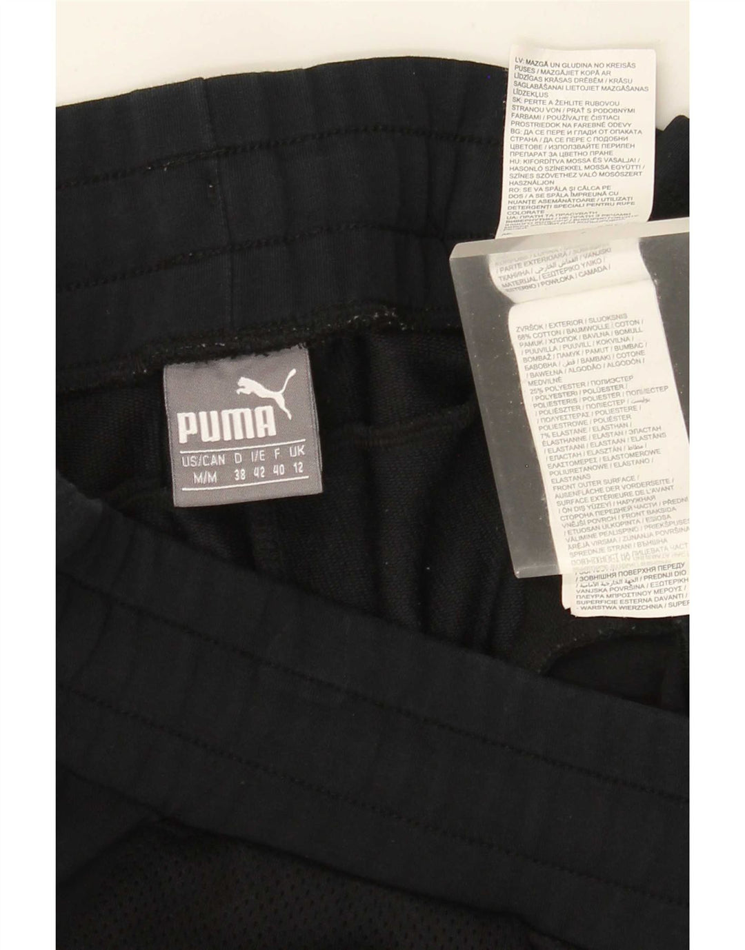 Damskie legginsy Puma Crop Graphic UK 12, średnia czarna bawełna