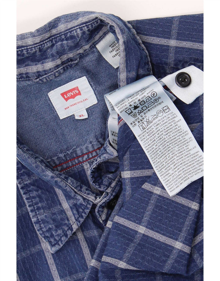 Koszula męska Levi's XL, bawełniana niebieska krata