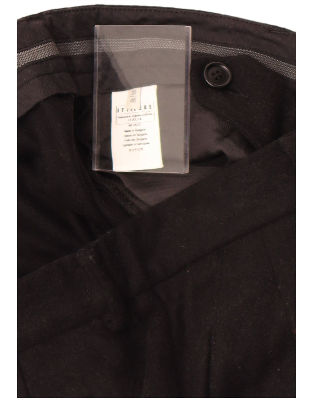 Męskie proste spodnie garniturowe Pierre Balmain W32 L27 Czarny klasyczny