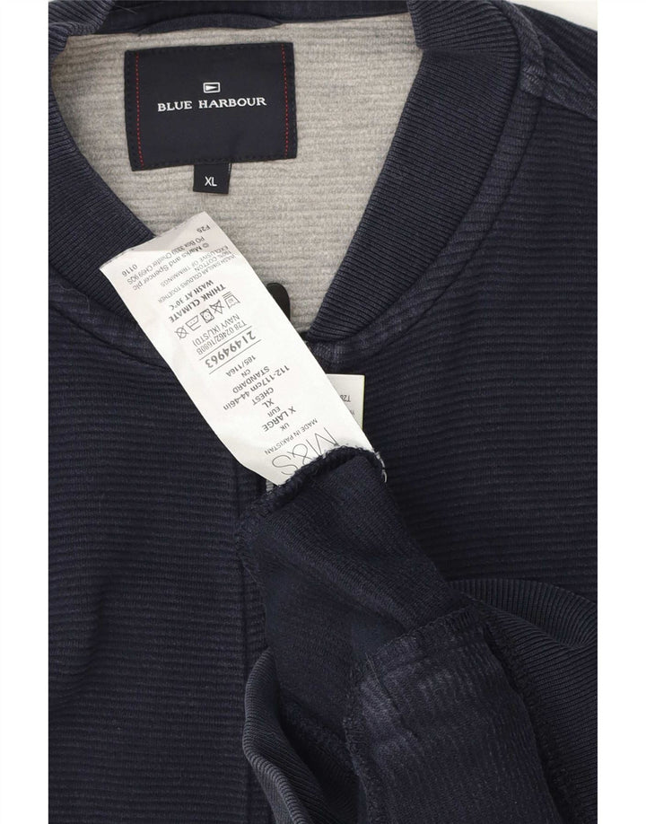 Marks & Spencer Męska niebieska kurtka dresowa Harbour XL, granatowa, bawełniana