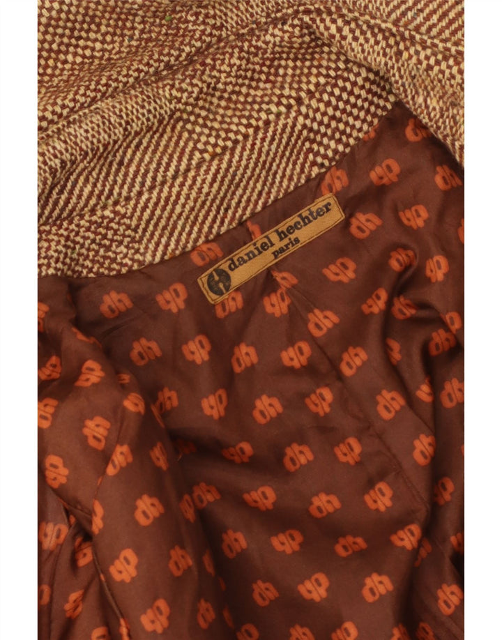 Damski płaszcz Daniel Hechter UK 8 w małą brązową kratkę