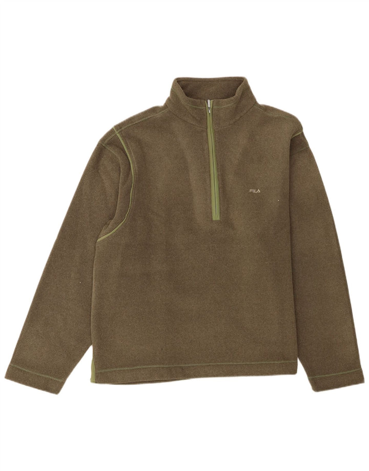 Męski sweter Fila z zamkiem błyskawicznym, 2XL, poliester khaki