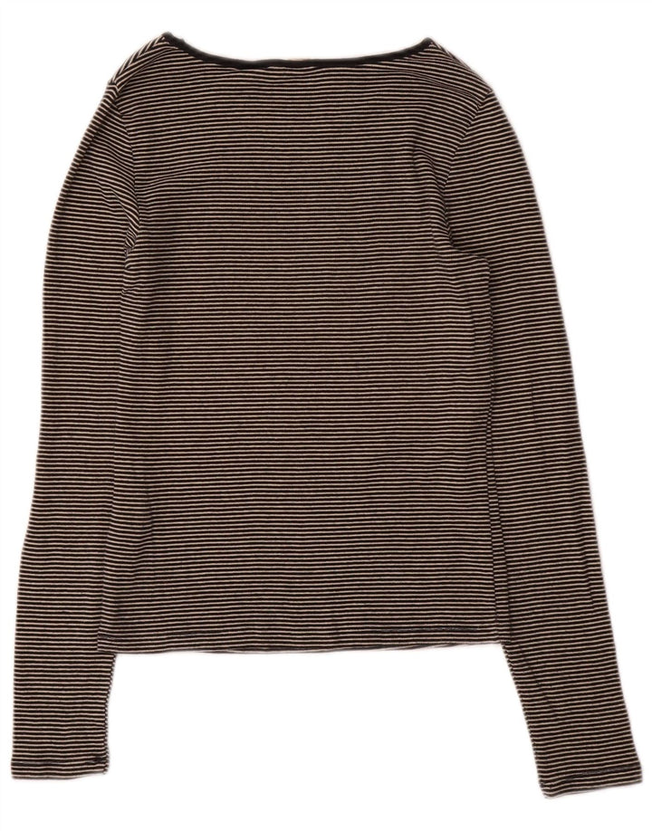 Damski top Levi's z długim rękawem, UK 12, średnioszary, bawełniany w prążki