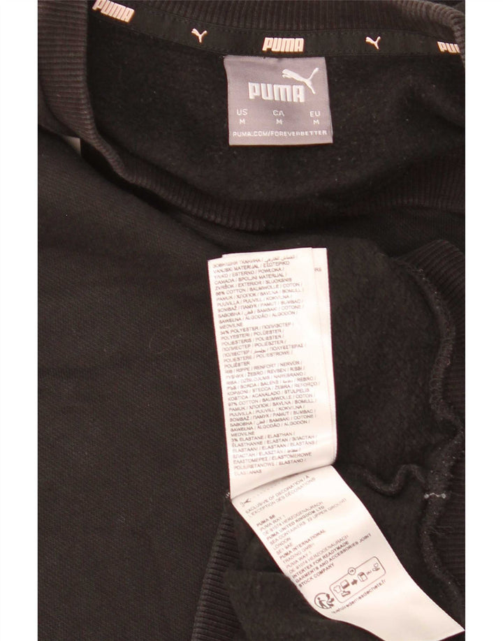 Męska bluza z grafiką Puma, średnia czarna, bawełniana