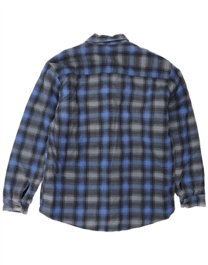 VINTAGE Męska koszula flanelowa XL w niebieską kratkę, bawełniana