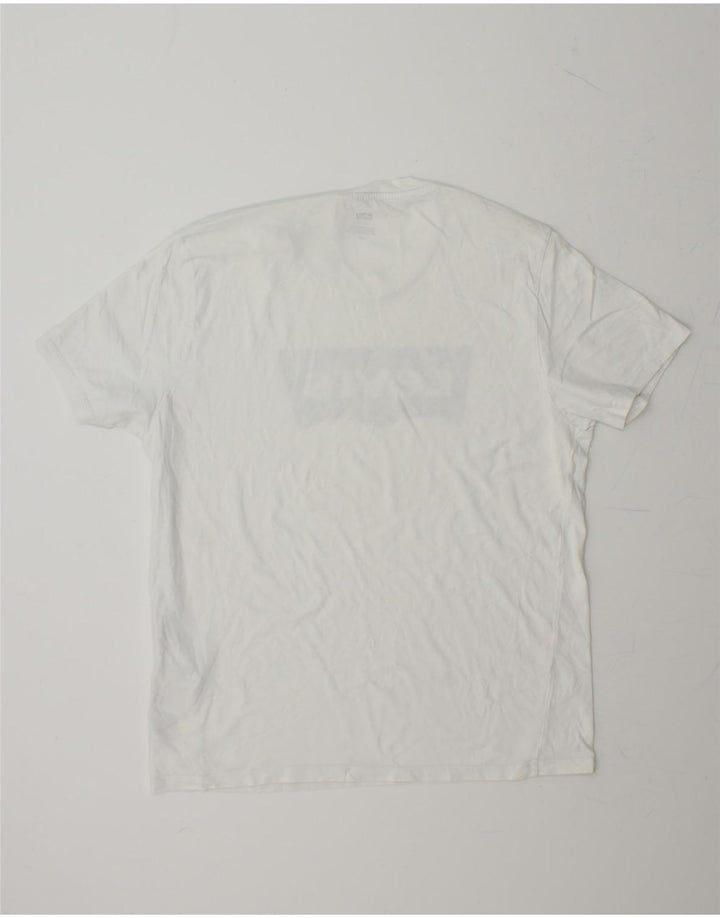 LEVI'S Mens Graphic T-Shirt Top Large White Cotton Vintage Levi's and Second-Hand Levi's from Messina Hembry 
