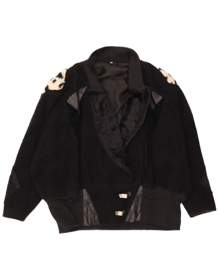 Vintage damski płaszcz oversize it 44 Medium Black
