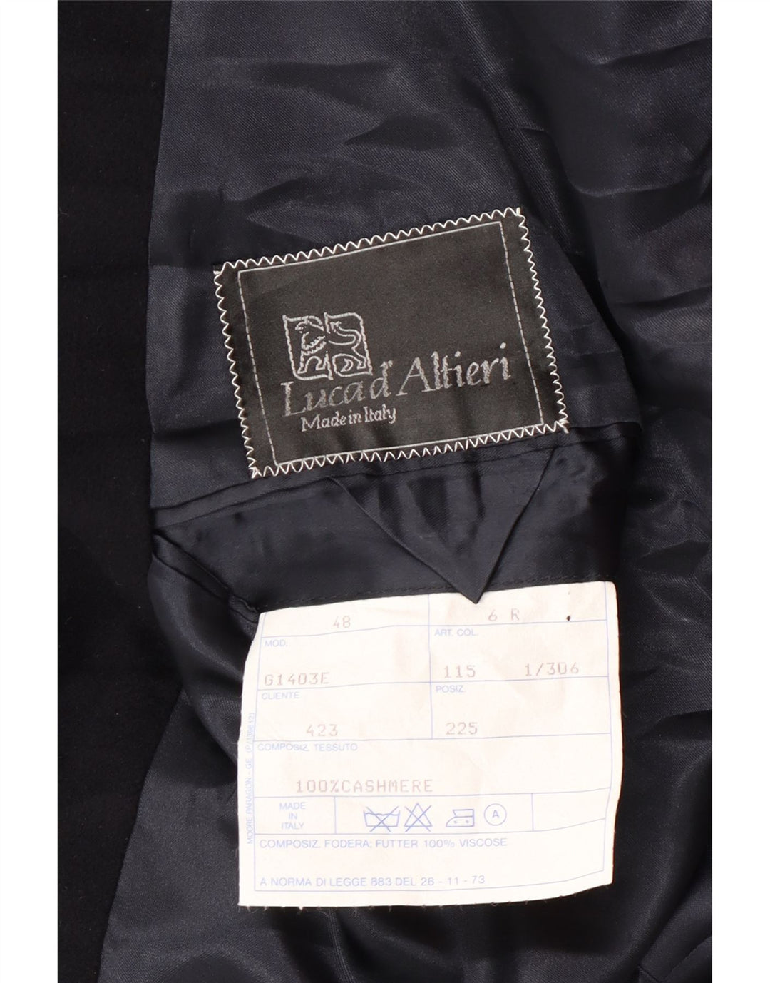 LUCA D'ALTIERI Męski dwurzędowy płaszcz IT 48 Średni granatowy klasyczny