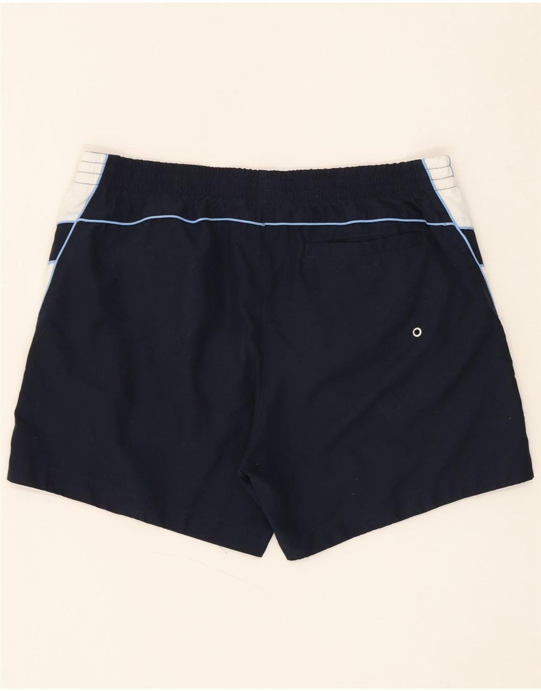 CHAMPION Mens Graphic Sport Shorts XL  Navy Blue Colourblock Polyester Vintage Champion and Second-Hand Champion from Messina Hembry 