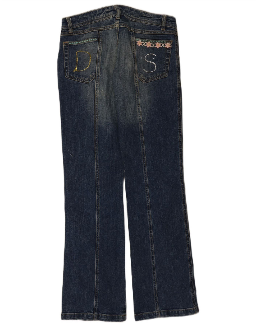 Vintage damskie jeansy Bootcut W28 L31 granatowe