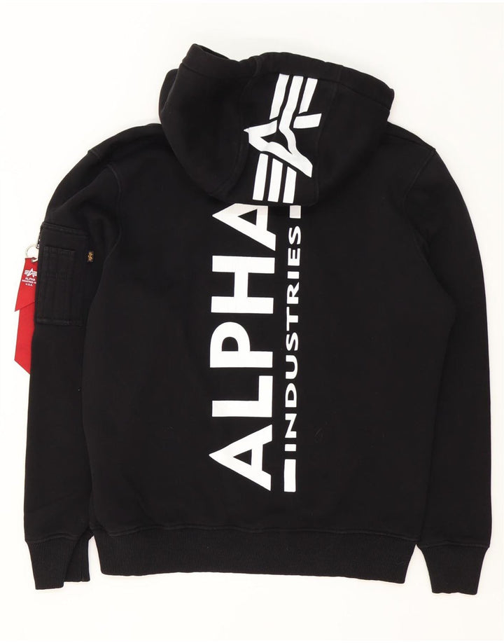 Męski sweter z kapturem Alpha Industries, średniej wielkości, czarny, bawełniany