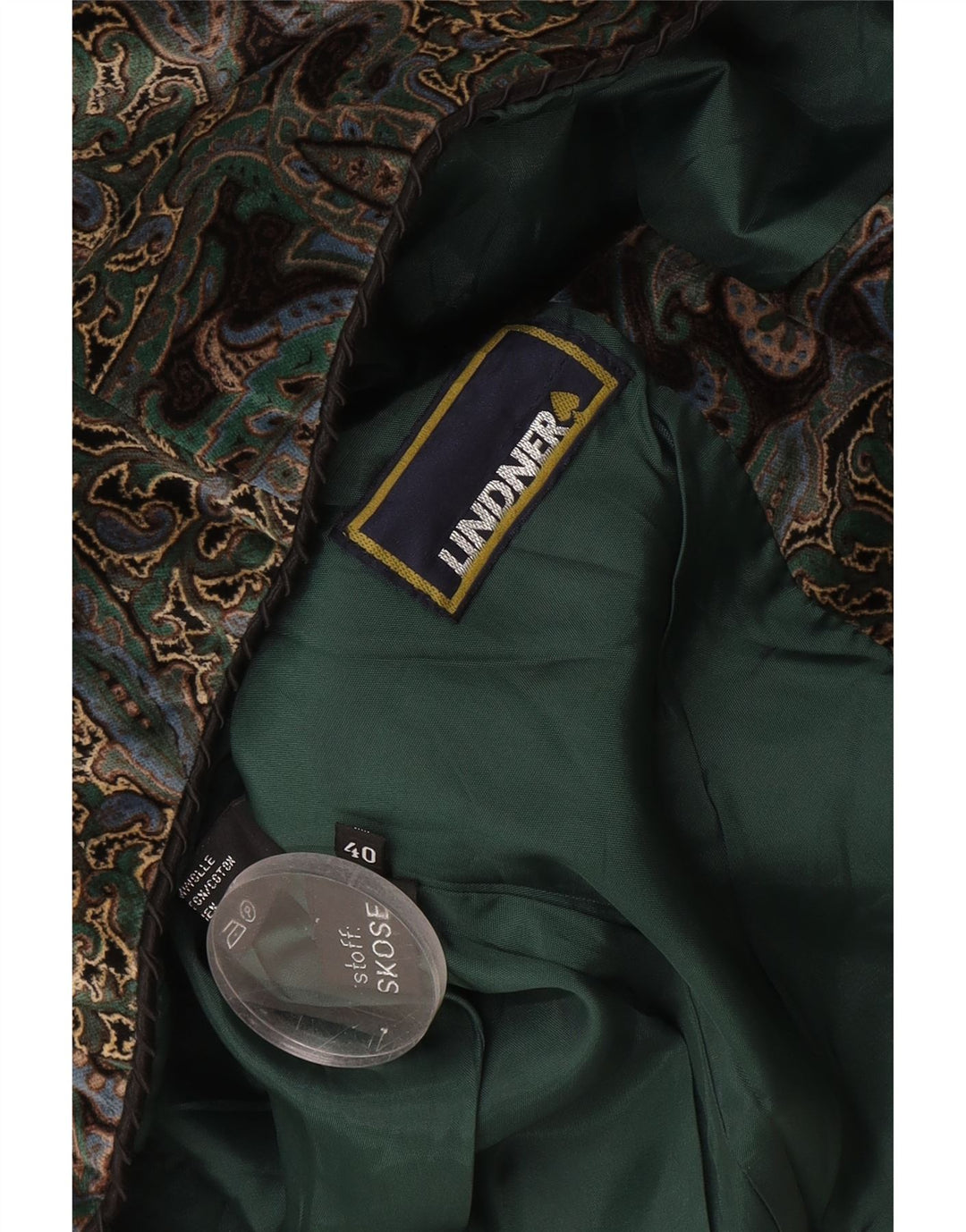 Vintage damska marynarka zapinana na 5 guzików EU 40, średnia wielobarwna paisley