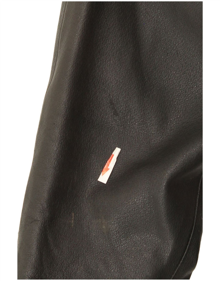 Vintage damska kurtka skórzana oversize IT 48 2XL czarna skóra
