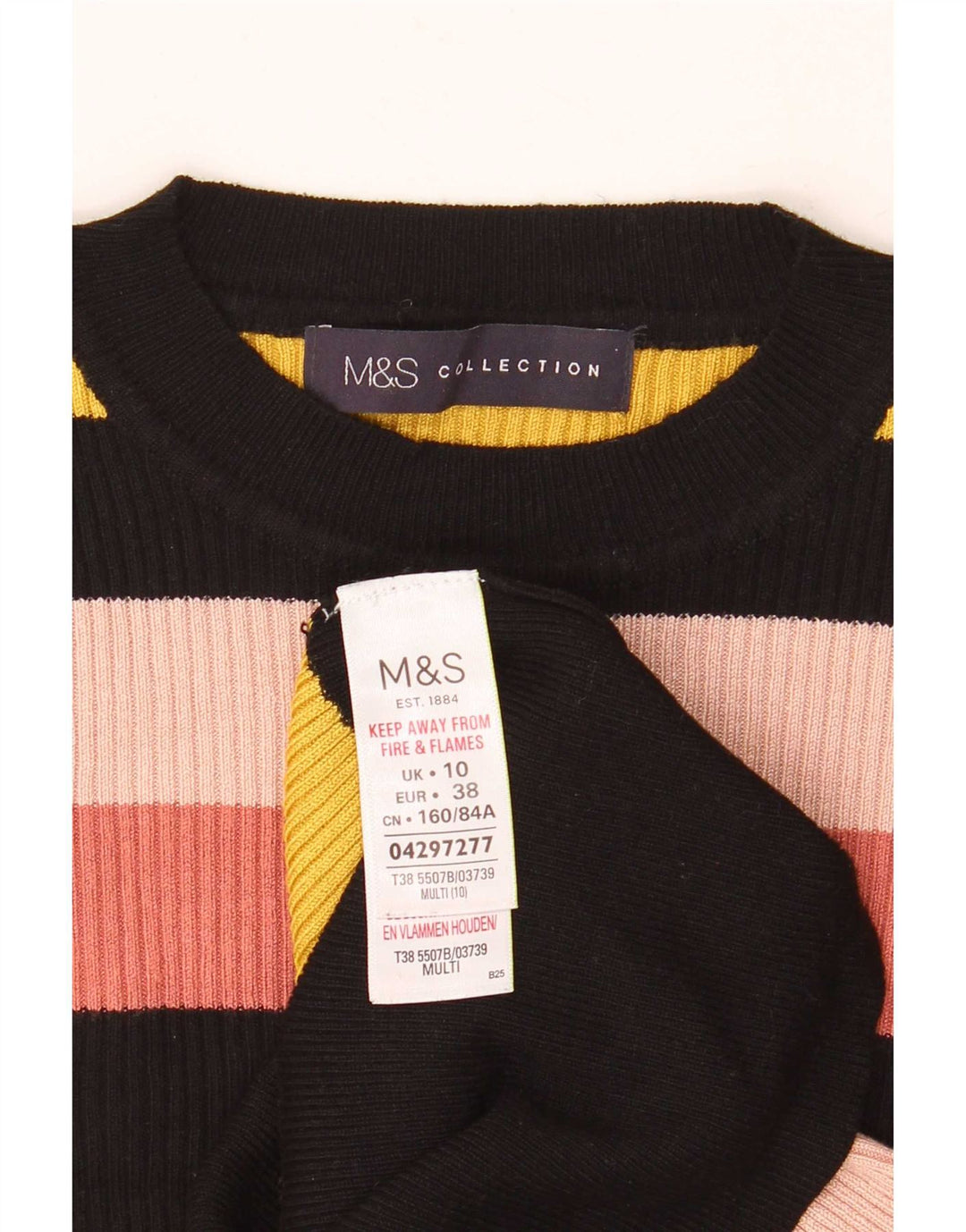 Marks & Spencer Damski sweter z okrągłym dekoltem, UK 10, mały, wielokolorowy