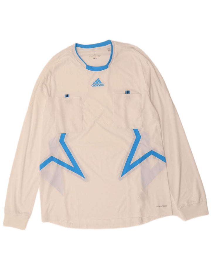 Męska koszulka ADIDAS Climacool z długim rękawem XL, biały, kolorowy poliester