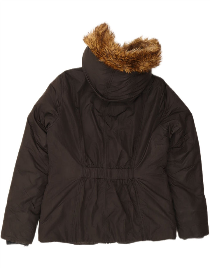 LEVI'S Womens Hooded Padded Jacket UK 16 Large Black Polyester Vintage Levi's and Second-Hand Levi's from Messina Hembry 