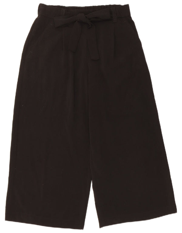 Spodnie damskie Zara Capri z szerokimi nogawkami, średnie W28 L22, czarne, poliestrowe