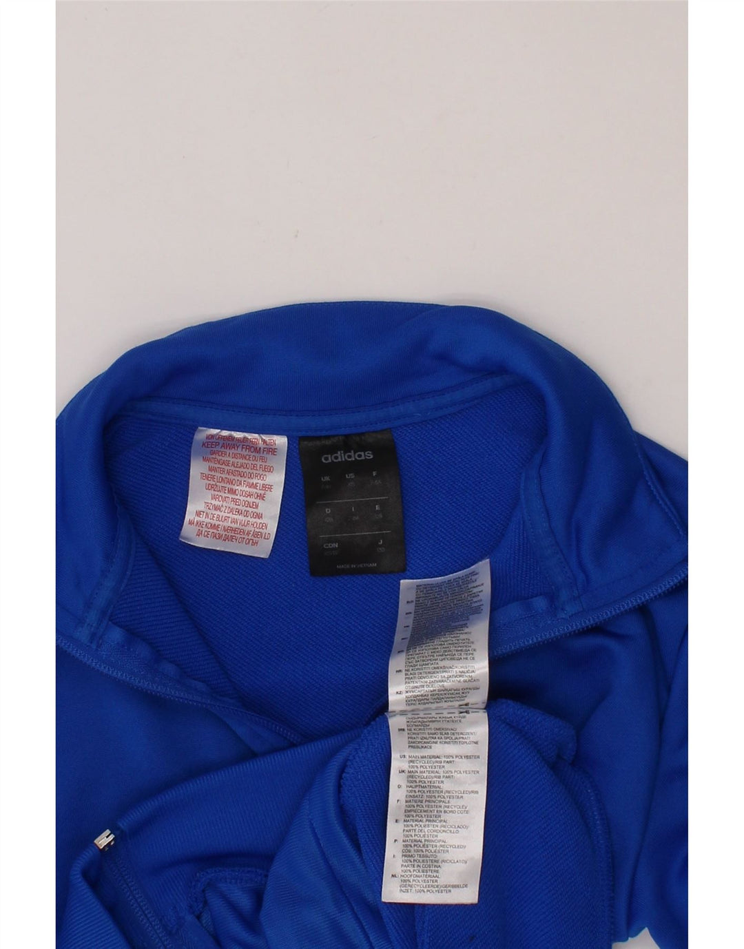 ADIDAS Boys Graphic Tracksuit Top Jacket 7-8 Years Blue Polyester