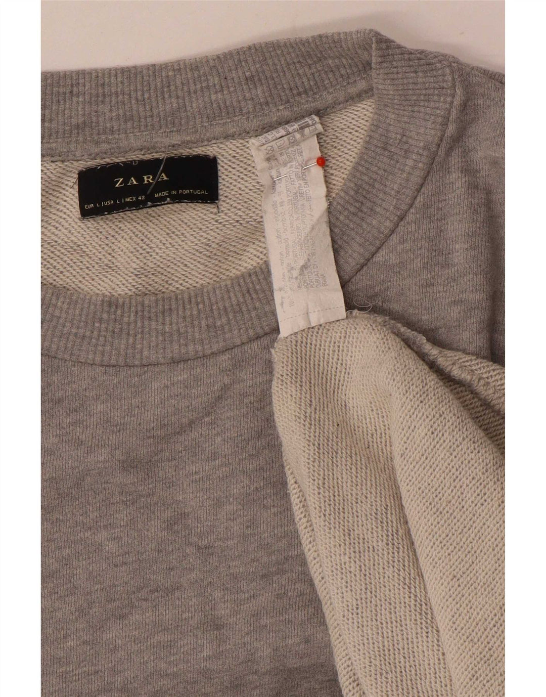Męski sweter Zara, duży, szary, z bawełny w plamki