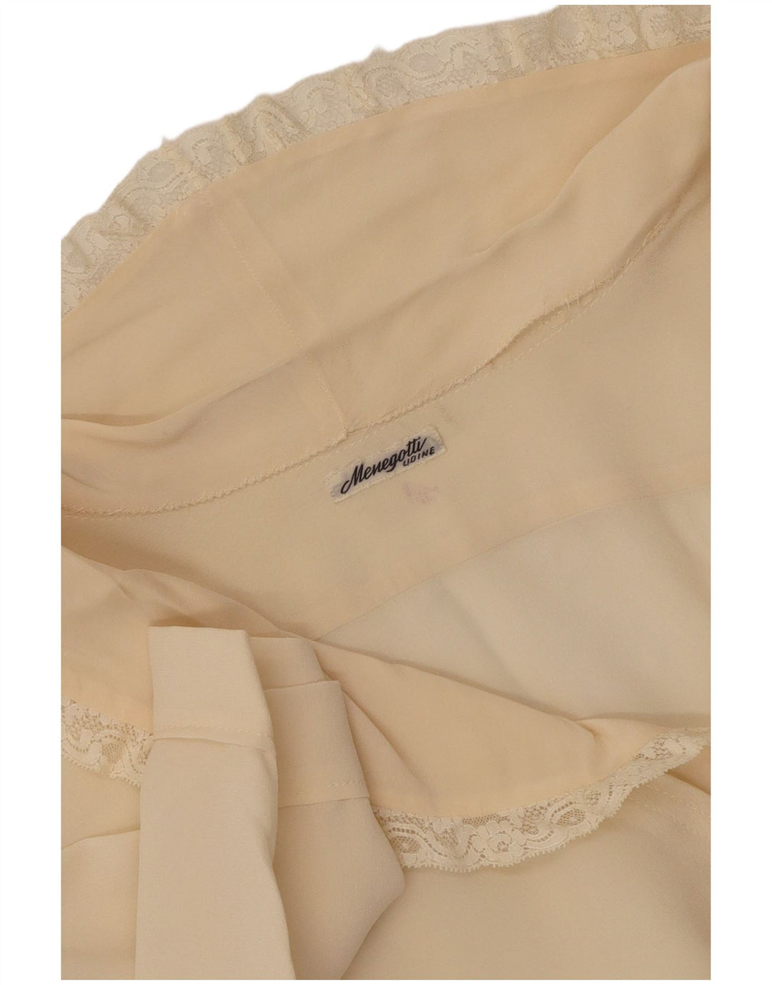 Bluzka damska z krótkim rękawem w stylu vintage, UK 14, średnia w kolorze złamanej bieli