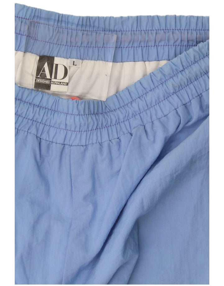 Męskie spodnie dresowe w stylu vintage Joggery w duże niebieskie paski z poliamidu