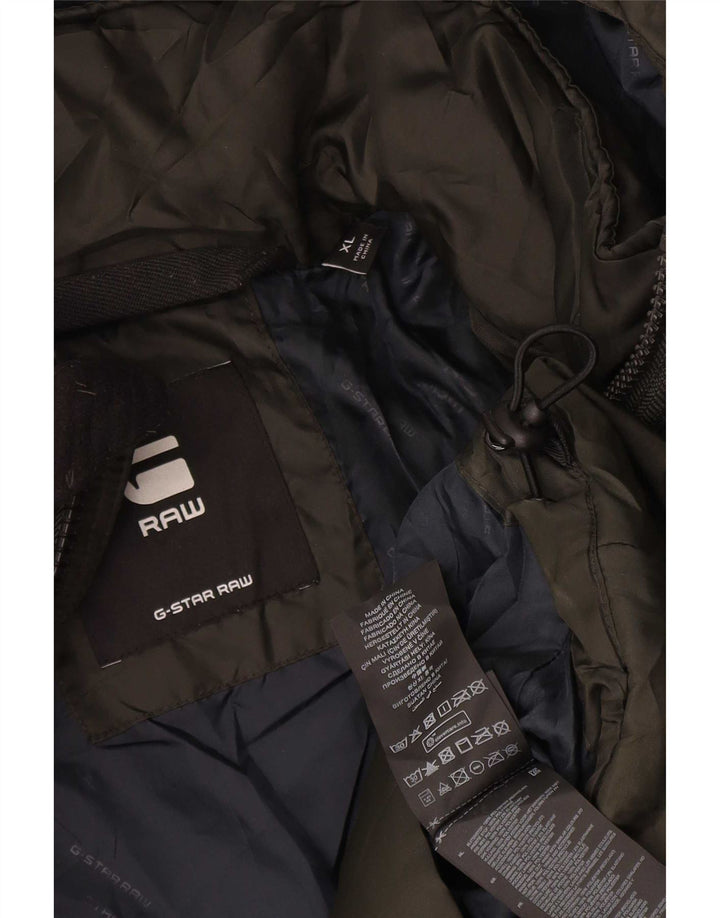 Męska ocieplana kurtka z kapturem G-Star UK 42 XL Khaki, poliester