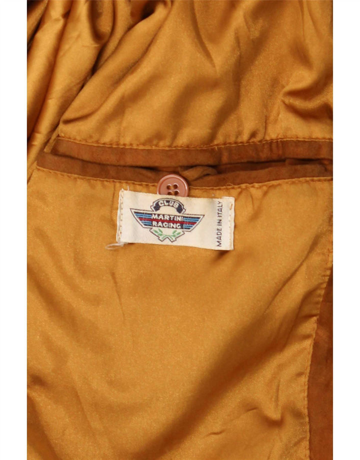 Vintage męska zamszowa kurtka bomber IT 48 średniej beżowej skóry