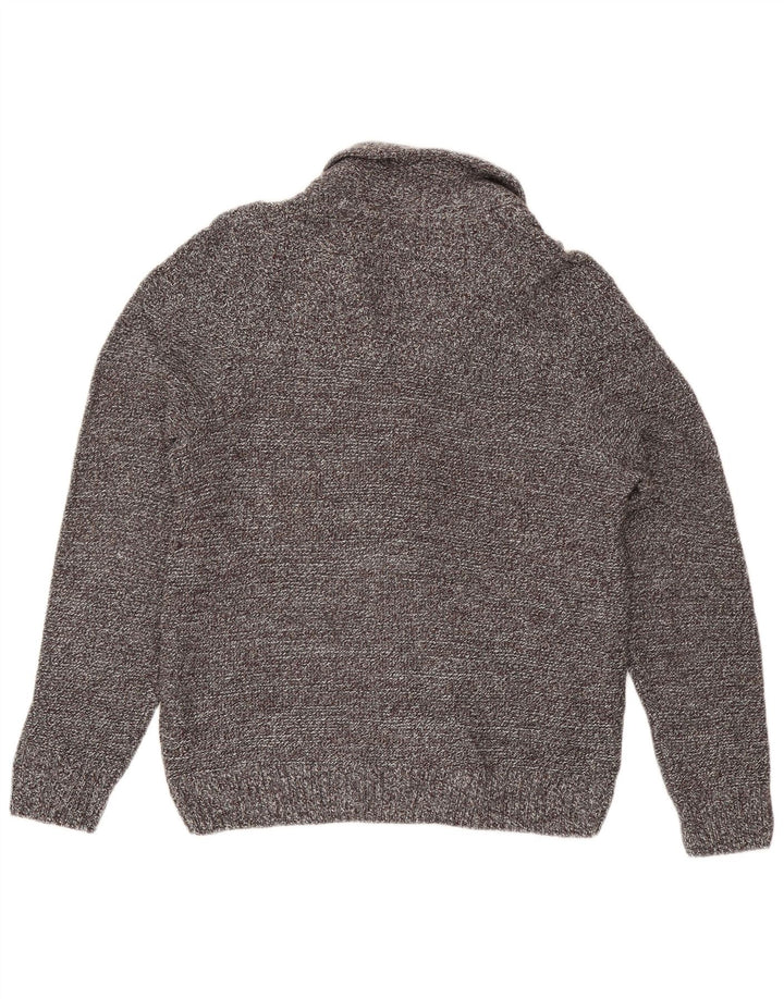 Marks & Spencer Męski sweter rozpinany, duży, szary, nakrapiany akryl