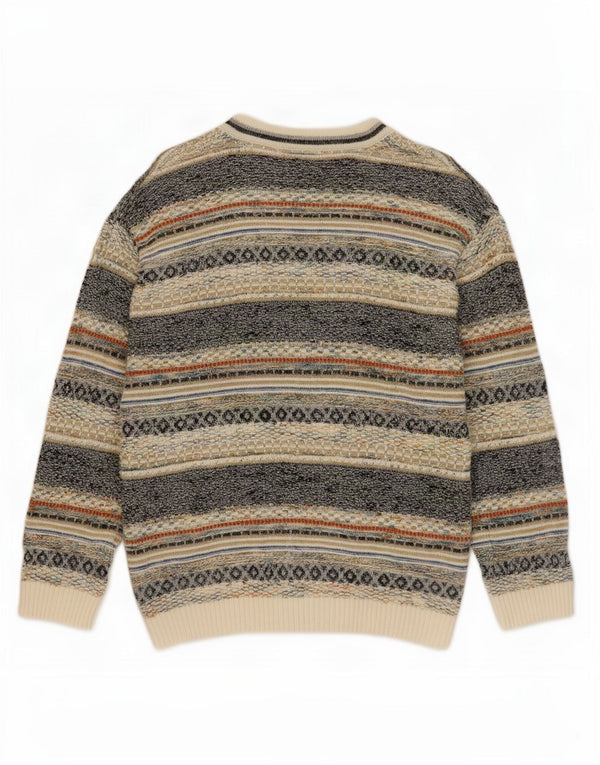 Sweter męski rozpinany w stylu vintage IT 48 Średni wielobarwny, bawełniany Fair Isle