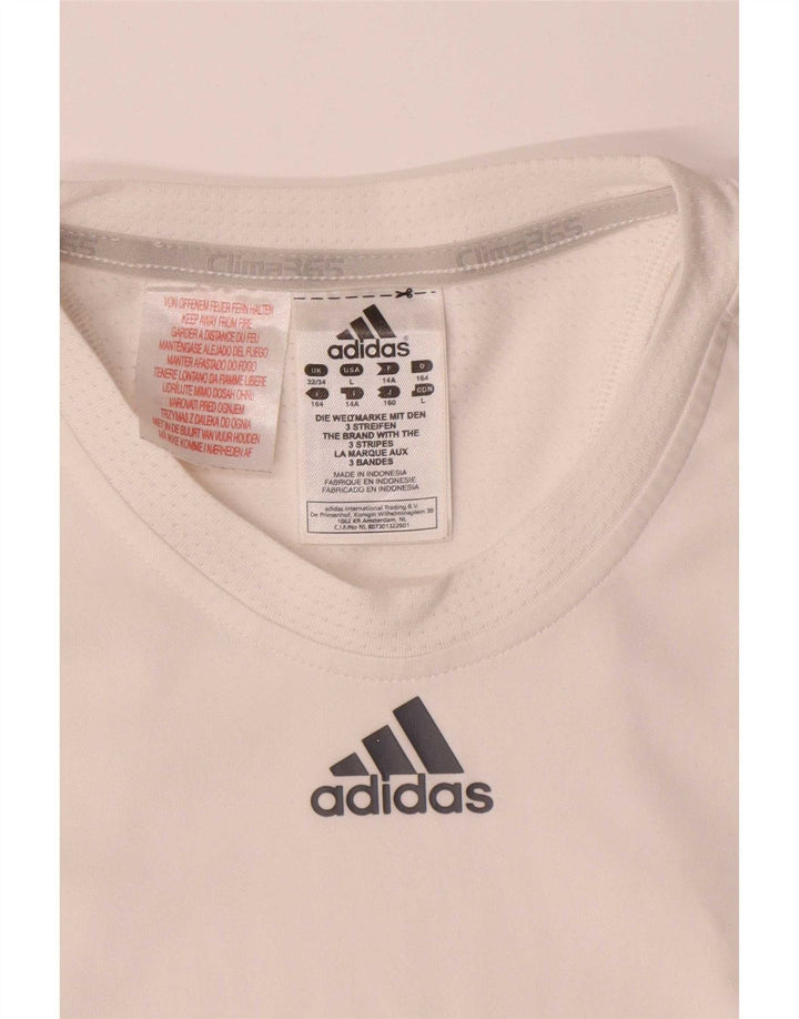 Chłopięca koszulka Adidas Climacool Top 13-14 lat Biały poliester z blokami kolorów