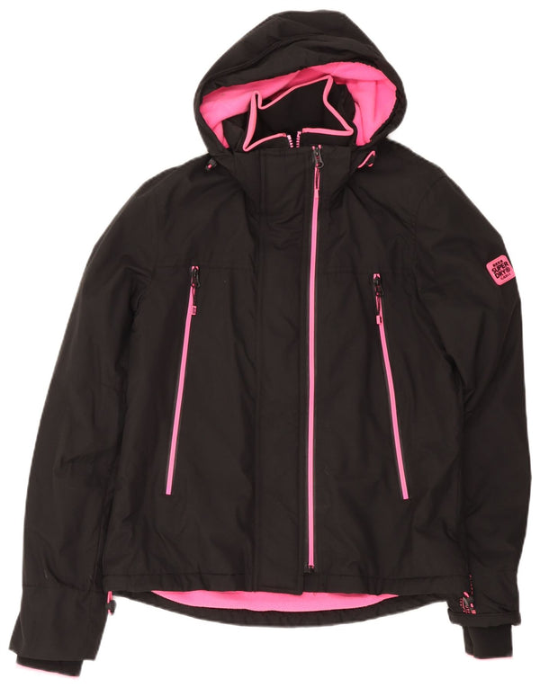 Damska wiatrówka z kapturem Superdry UK 14, duża czarna