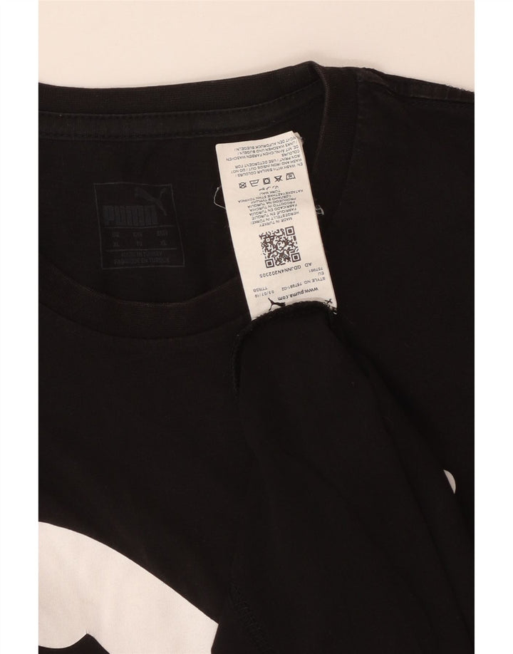 Męska koszulka z grafiką PUMA, góra XL, czarna, bawełniana