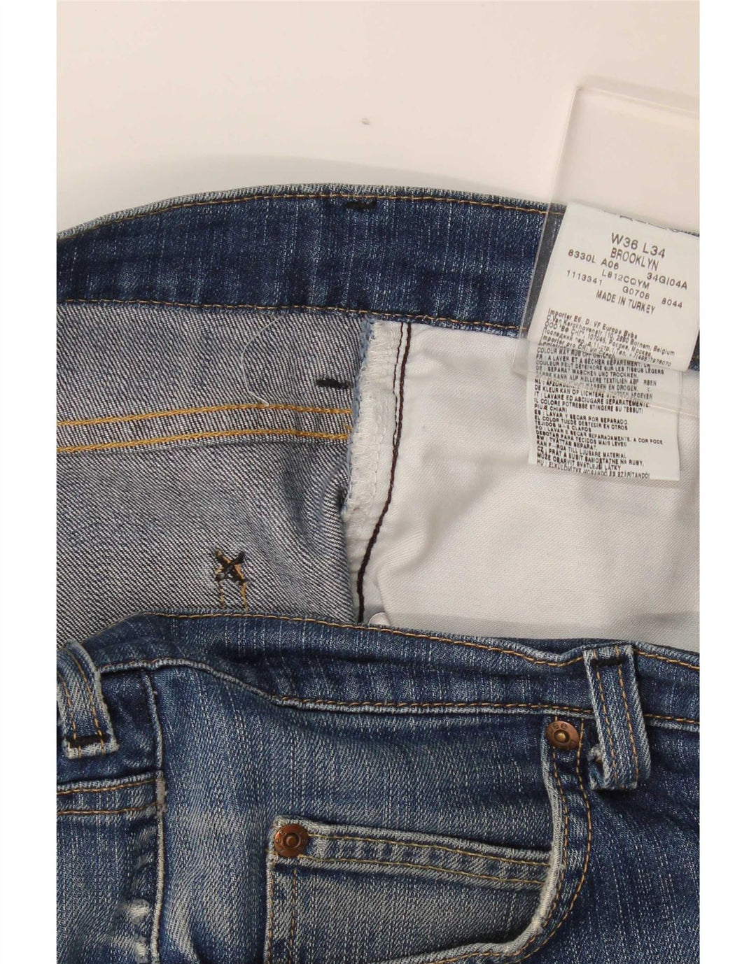 Męskie dżinsy Lee Brooklyn Straight W36 L34 Niebieskie bawełniane