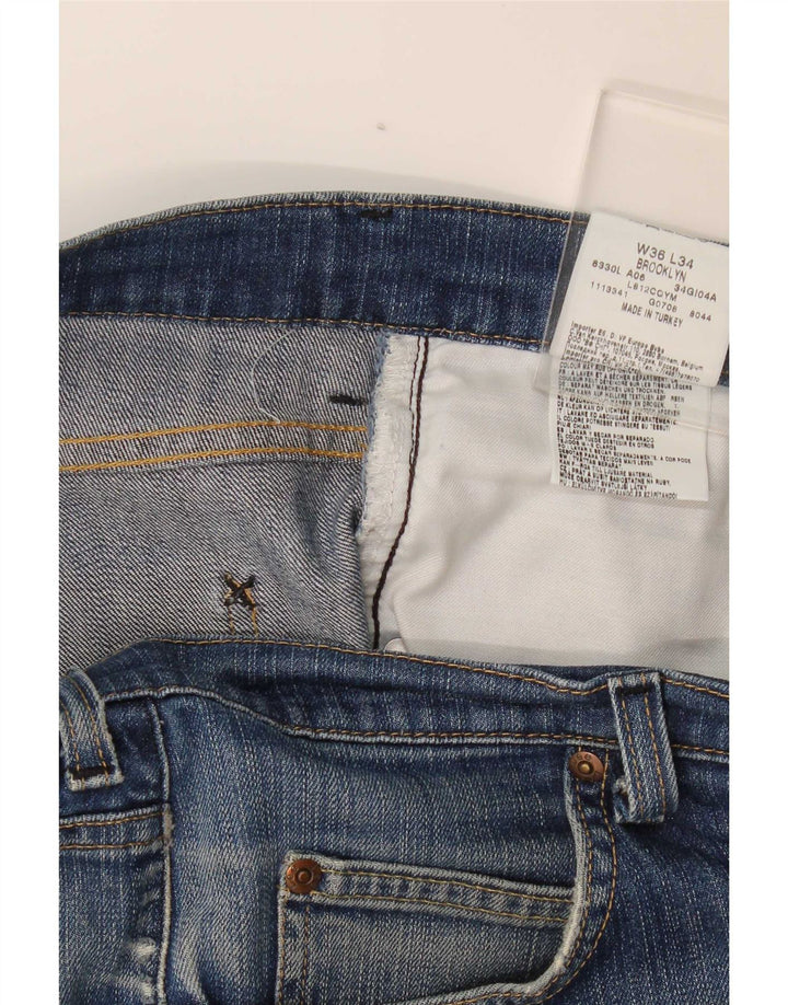 Męskie dżinsy Lee Brooklyn Straight W36 L34 Niebieskie bawełniane