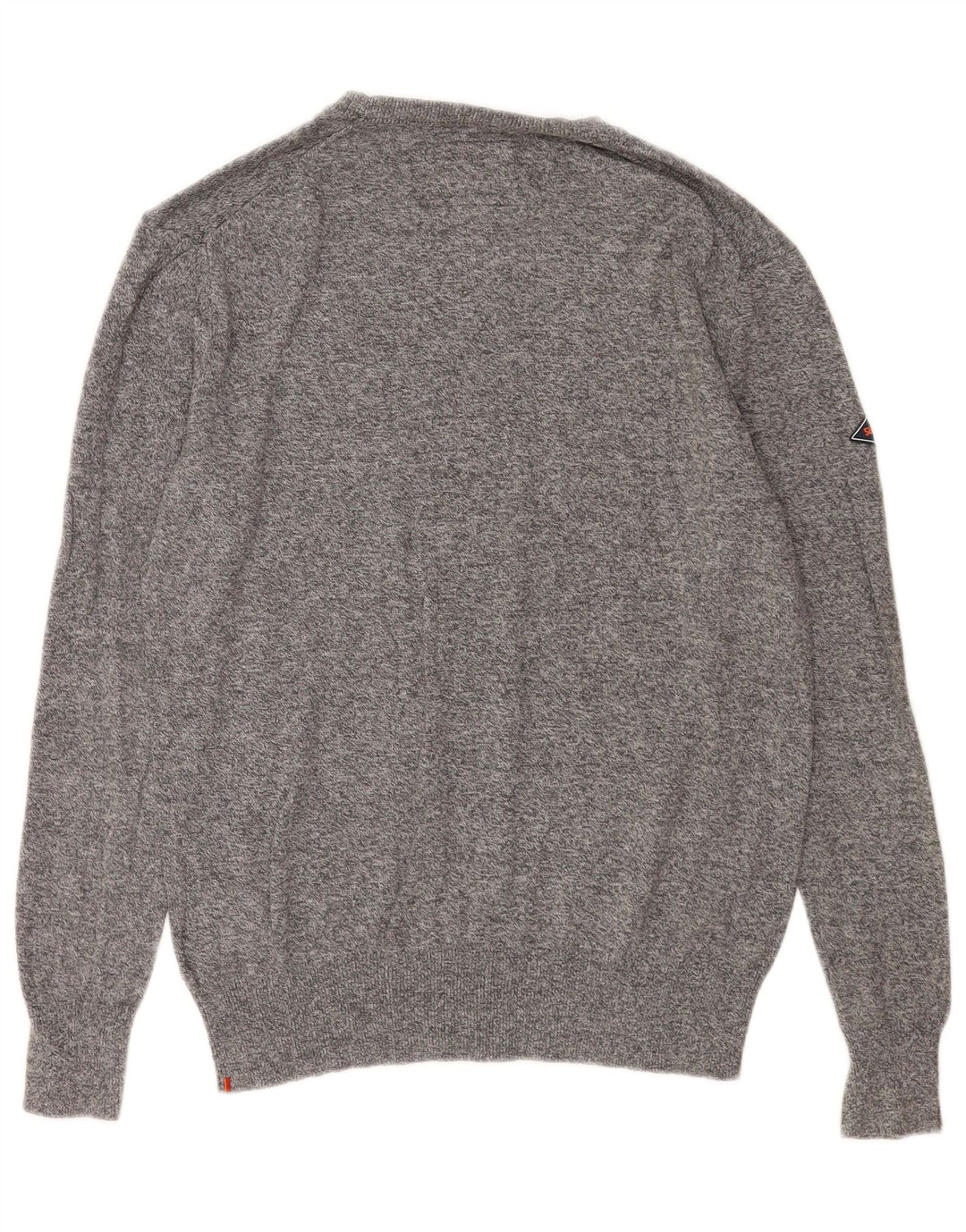 Męski sweter Superdry z dekoltem w łódkę, średnioszary, bawełniany