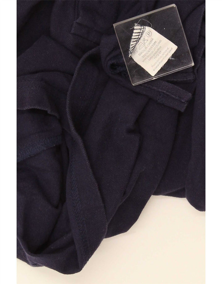 Męska koszulka polo Reebok z długim rękawem, średnia, granatowa, bawełniana