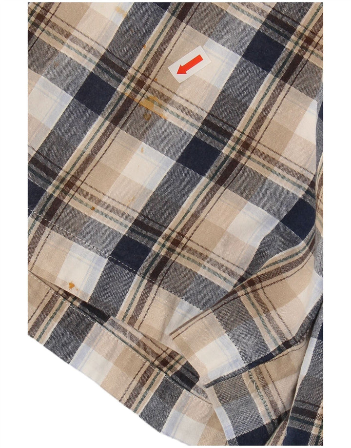 CHAPS Mens Chino Shorts W34 Large Beige Check Cotton