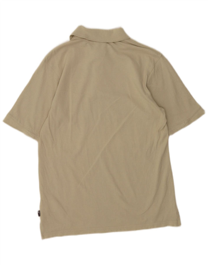 Męska koszulka polo Adidas, mała, beżowa, bawełniana
