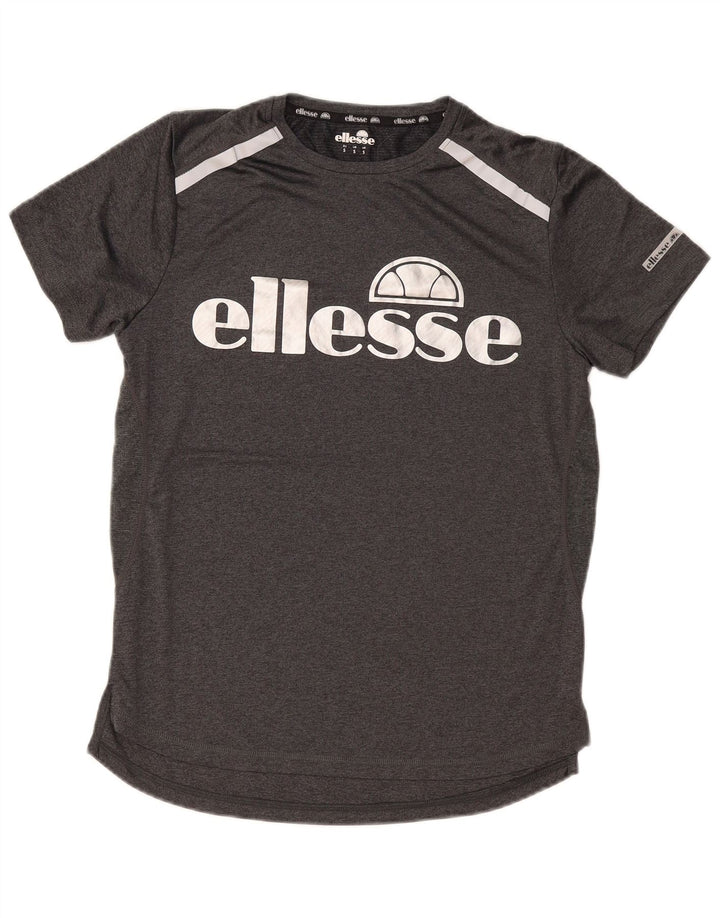 Męski T-shirt z grafiką Ellesse o dopasowanym kroju, mały, szary poliester