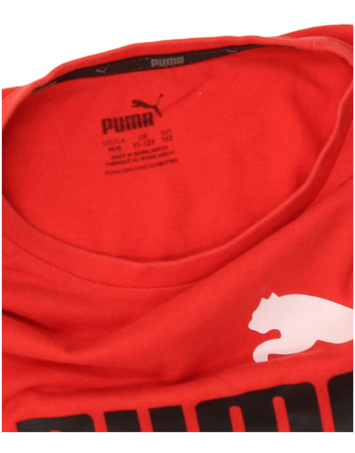 Dziewczęca koszulka z grafiką PUMA, 11-12 lat, czerwona