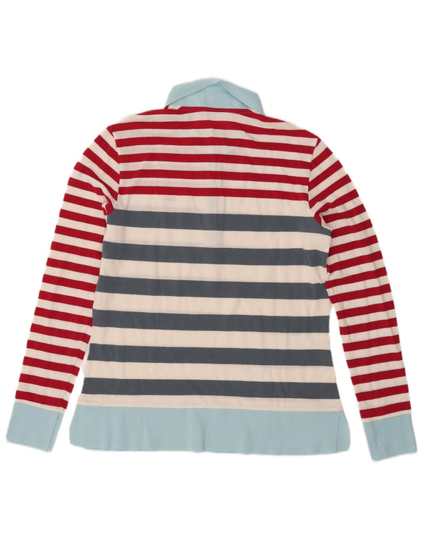 Damska koszulka polo Lacoste z długim rękawem, rozmiar 44, duże, wielokolorowe paski