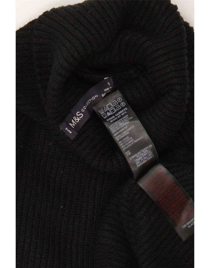 Marks & Spencer Damski sweter z golfem UK 10 Small, czarna wiskoza